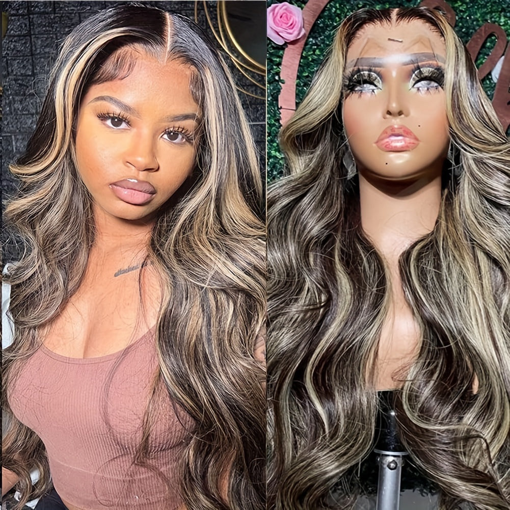 Hot Selling New Styles 13x6 Lace Front Wig Human Hair 1B/27 13x6 HD Body Wave Lace Front Wig For Women Pre-plucked With Baby Hair 180% Density Wig Reusable For Daily Life, Party, Dating, Cosplay 20-34 Inch